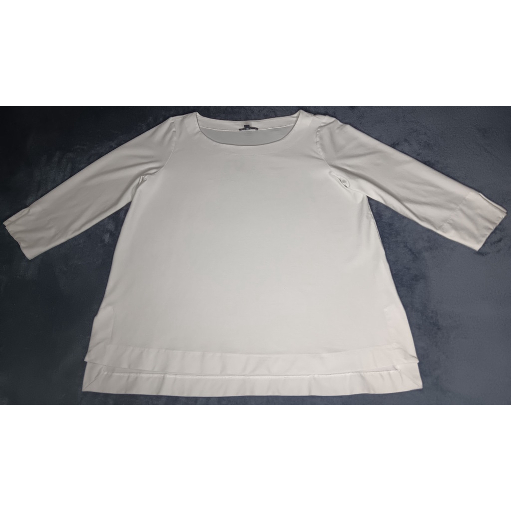 Eileen Fisher Women's Medium Jersey Stretch Top Blouse White Viscose Blend - Picture 6 of 11